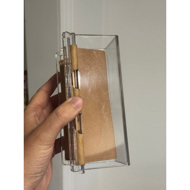 Vintage Acrylic & Leather Eyeglass Desk Organizer For Sale - Image 9 of 10