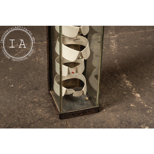 White Early 20th Century Floor-Length Arrow Collars Glass Haberdashery Showcase For Sale - Image 8 of 8