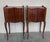 A pretty pair of French, inlaid kingwood, one drawer nightstands with open shelf , circa 1910. Pair of French Louis XV...