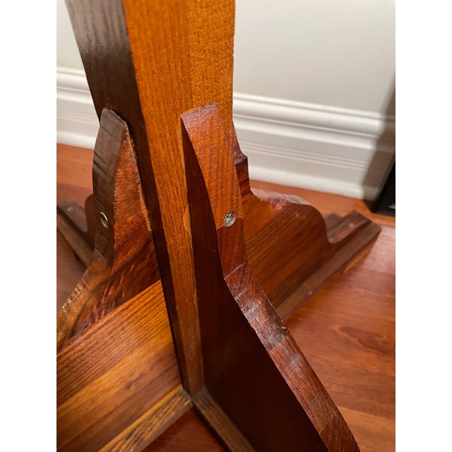 Antique c.1885–1910 English-Style Solid Oak Coat Stand With Cruciform Base Hall Coat Rack For Sale - Image 9 of 12