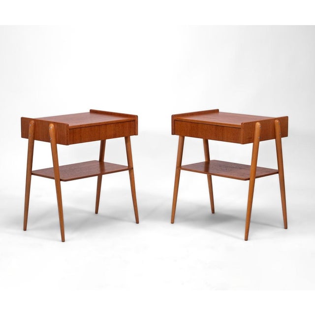 Mid-Century Swedish Teak Bedside Tables from Carlström & Co, 1960s, Set of 2 For Sale - Image 15 of 17