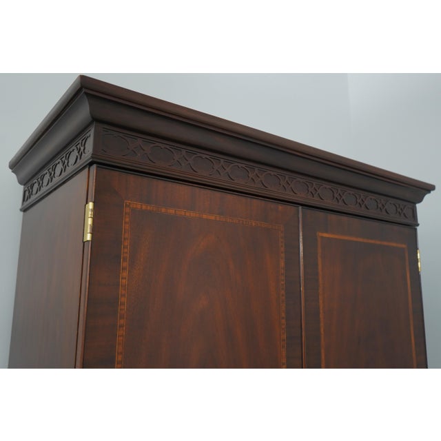 Councill Craftsmen Inlay Mahogany Bedroom Armoire Cabinet For Sale - Image 13 of 18