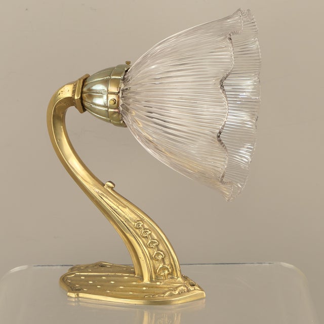 Metal Liberty Wall Lamp with Glass Shade from Holophane, England, 1910s For Sale - Image 7 of 10