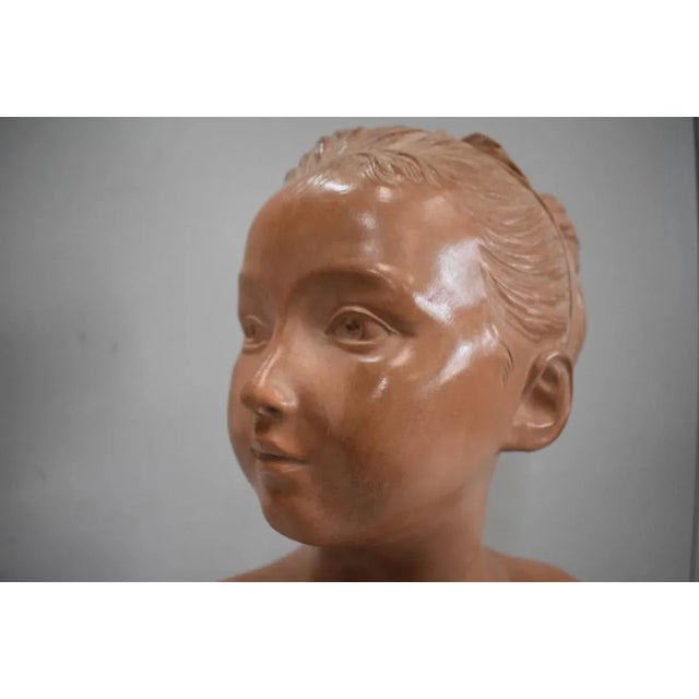 Terracotta Bust of Louise Brongniart After Houdon, 1900 For Sale - Image 5 of 18