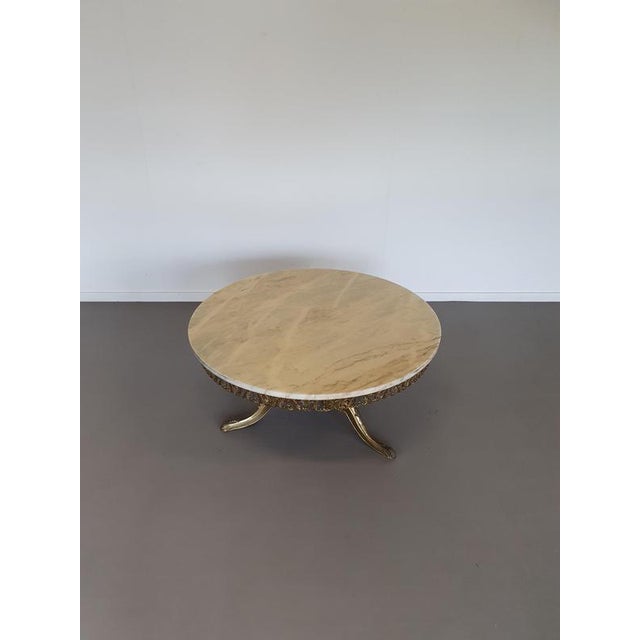 Fire-Gilded Coffee Table with Marble Top, 1960s For Sale - Image 5 of 10