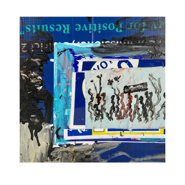 Purvis Young 1990s Abstract Folk Art Collage Painting Miami Outsider Artist Purvis Young For Sale - Image 4 of 12