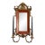 Beveled Wall Mirror Porcelain & Brass For Sale