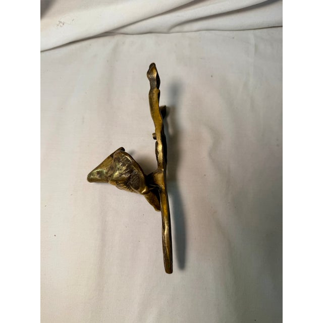 Brass Vintage, English, Fox, Brass Door Knocker, Stamped England For Sale - Image 8 of 8