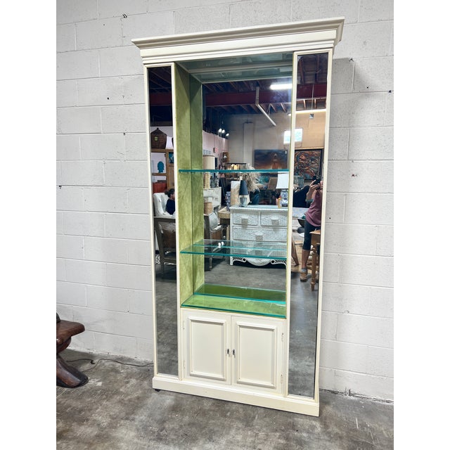 Tony Duquette Style Mirrored Lighted Cabinet For Sale - Image 11 of 11