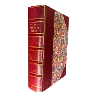 Fine Red Leather Binding - "Tennis, Rackets, Fives" - First Edition Book by J. M. Heathcote, London 1890 For Sale