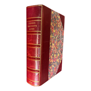 Fine Red Leather Binding - "Tennis, Rackets, Fives" - First Edition Book by J. M. Heathcote, London 1890