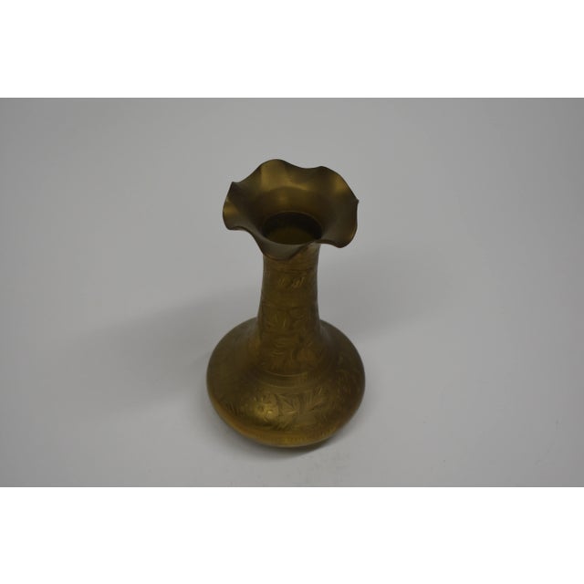 1950s 1950s Decorative Brass Vase For Sale - Image 5 of 5