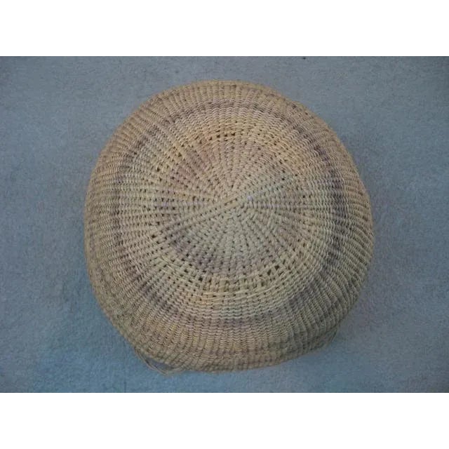 Tan Vintage Striped Yanomami Gathering Basket For Sale - Image 8 of 9