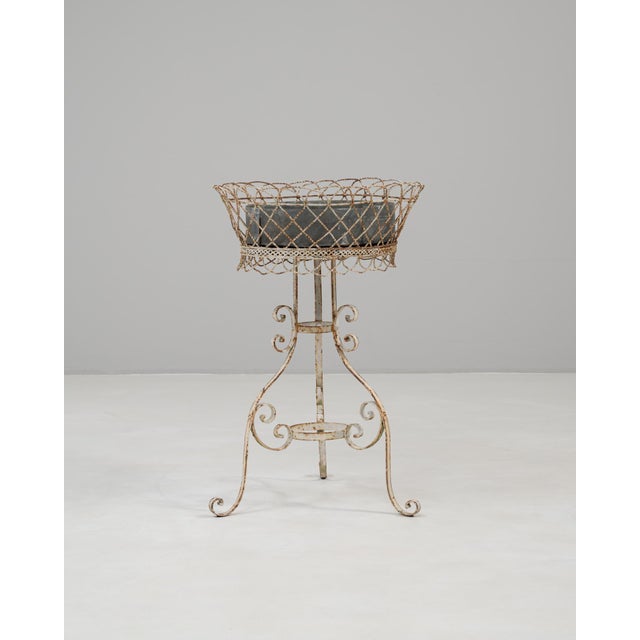 20th Century French White Painted Metal Flower Stand For Sale - Image 4 of 18