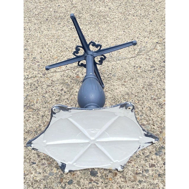 Vintage Cast Aluminum Hollywood Regency Outdoor Table Pedestal Base For Sale - Image 9 of 10