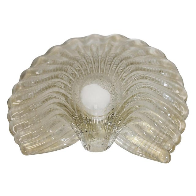Vintage Italian Handmade Murano Glass Shell Centerpiece or Vase For Sale - Image 4 of 7