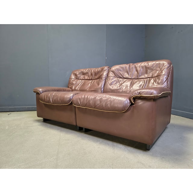 Animal Skin DS66 Sofa in Chocolate Leather from de Sede, 1970s, Set of 5 For Sale - Image 7 of 9