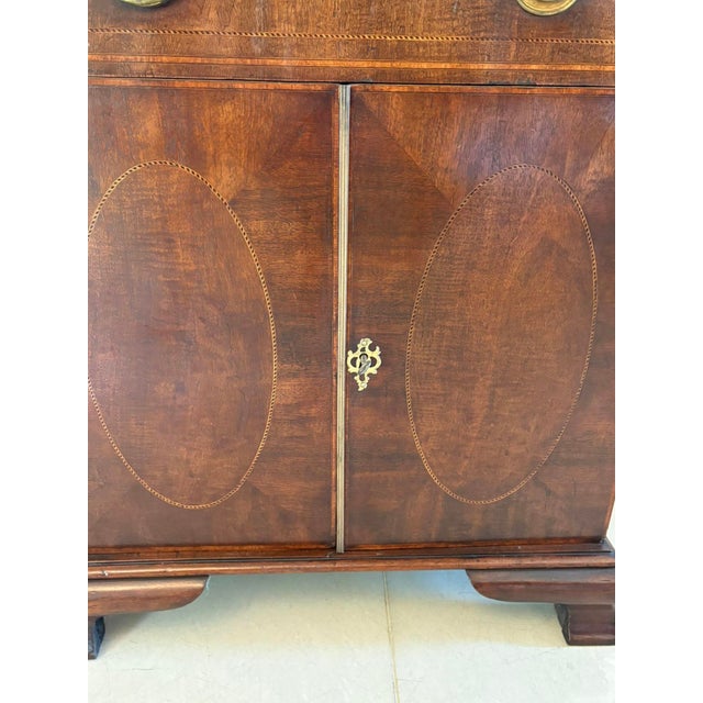 Brown Antique Victorian Mahogany Inlaid Bookcase, 1880 For Sale - Image 8 of 18