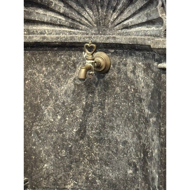 Rare 19th C. Belgian Black Marble Wall Fountain For Sale - Image 4 of 10