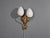 Mid-Century Modern 1950s Swedish Modern, Double Wall Light, Brass, Opaline Glass For Sale - Image 3 of 10