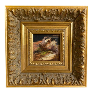 "Ruled by Mars" 2026 Mini Painting by Jessalin Beutler With Vintage Frame For Sale
