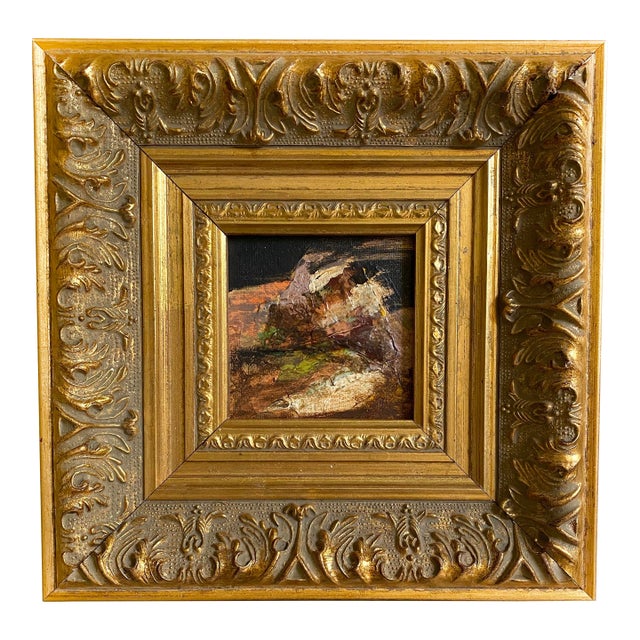 "Ruled by Mars" 2026 Mini Painting by Jessalin Beutler With Vintage Frame For Sale