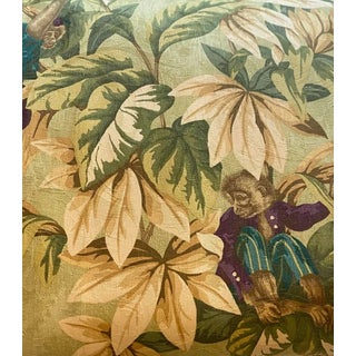 Vintage “Monkey Jungle” Waverly Tropical Damask Fabric- 16 Yards For Sale