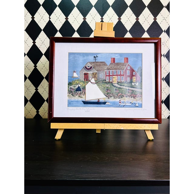 “Happy Birthday America” Signed Folk Art by Cynthia Gallant-Simpson, Print 1/500 For Sale - Image 12 of 14