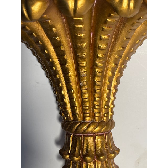 Shabby Chic Vintage Ceramic Achantus Wall Bracket Painted Gold For Sale - Image 3 of 4
