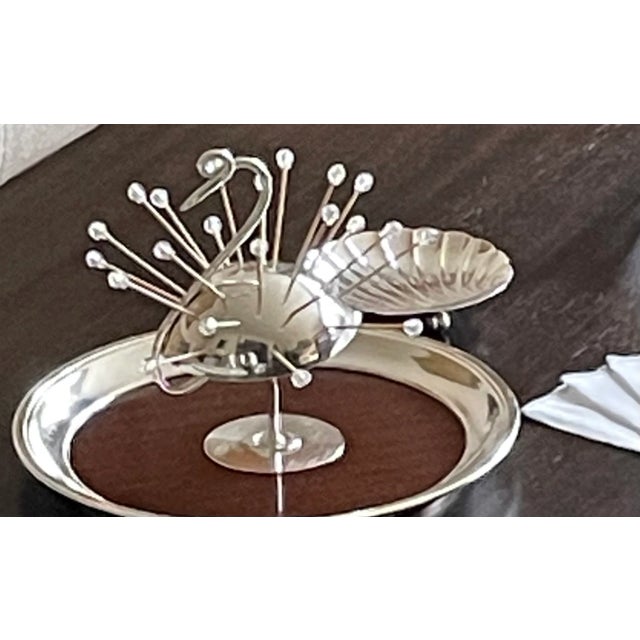 Napier Vintage Napier Swan Silver-Plate Cocktail Toothpick Holder For Sale - Image 4 of 4