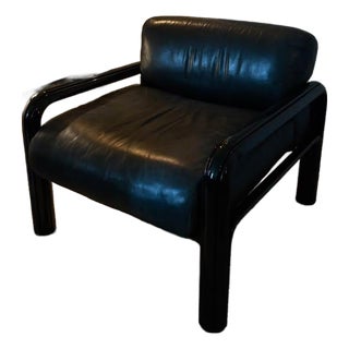 Vintage Gas Aulenti for Knoll Model 55-S1 Black Lounge Chair For Sale