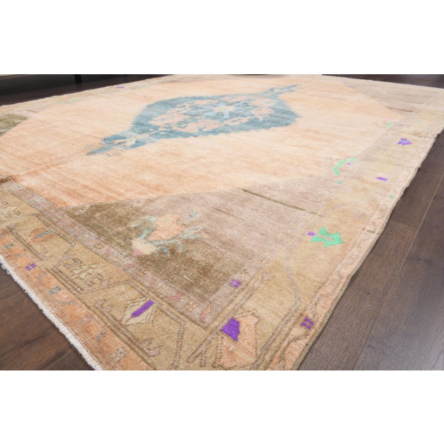 Textile 1940s Vintage Turkish Hand-Knotted Area Rug For Sale - Image 7 of 12