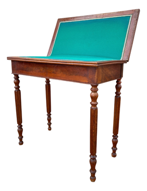 Oak Games Table with Green Felt Top, 1920s
