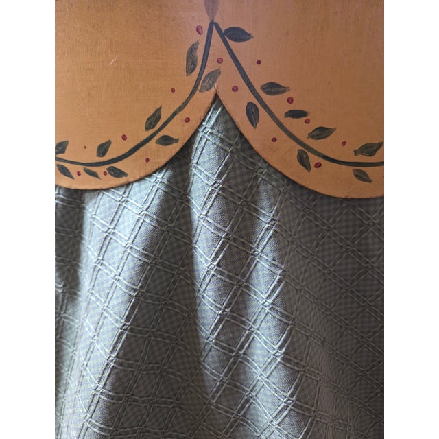 Custom Side Accent Table – Hand-Painted Metal Top & Fabric Skirt For Sale In Indianapolis - Image 6 of 14