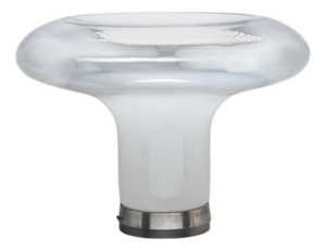 Lesbo Table Lamp in Metal and Blown Glass by Angelo Mangiarotti for Artemide, 1966