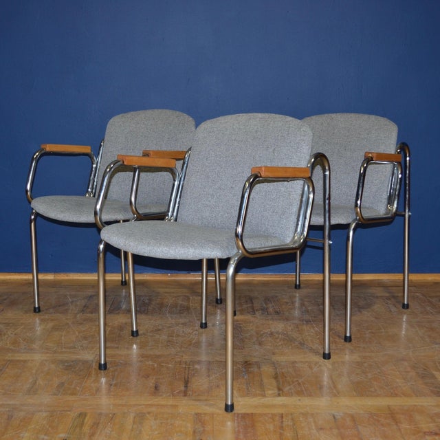 A true vintage gem from the 1960s, this Hungarian "Dodó" chair features a distinctive chrome frame and has been fully...