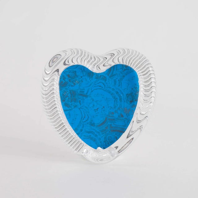 Postmodern Vintage Glass Striped Heart Portrait Frame For Sale - Image 3 of 9