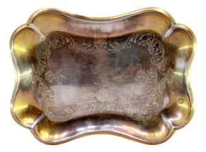 Bowl in Gilded Silver with Cut-Outs and Engraved Floral Motifs