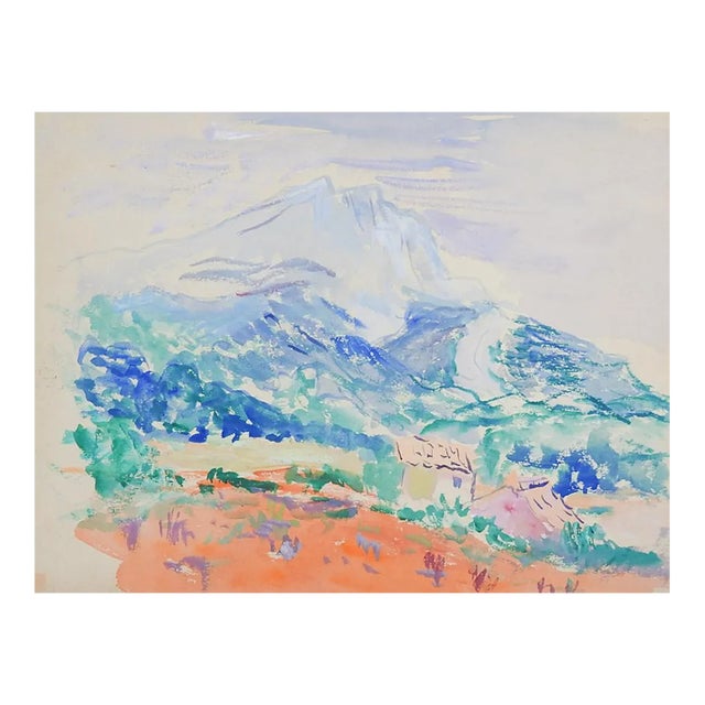 Early 20th Century French Plein Air Mountain Landscape Painting For Sale