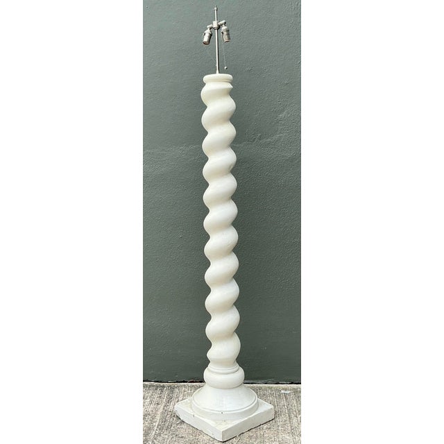 Vintage Barley Twist Floor Lamp After Michael Taylor For Sale - Image 4 of 12
