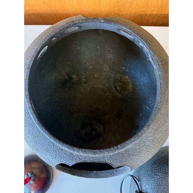 Fine Japanese Cast Iron Chagama Set for Tea Ceremoney For Sale - Image 13 of 16