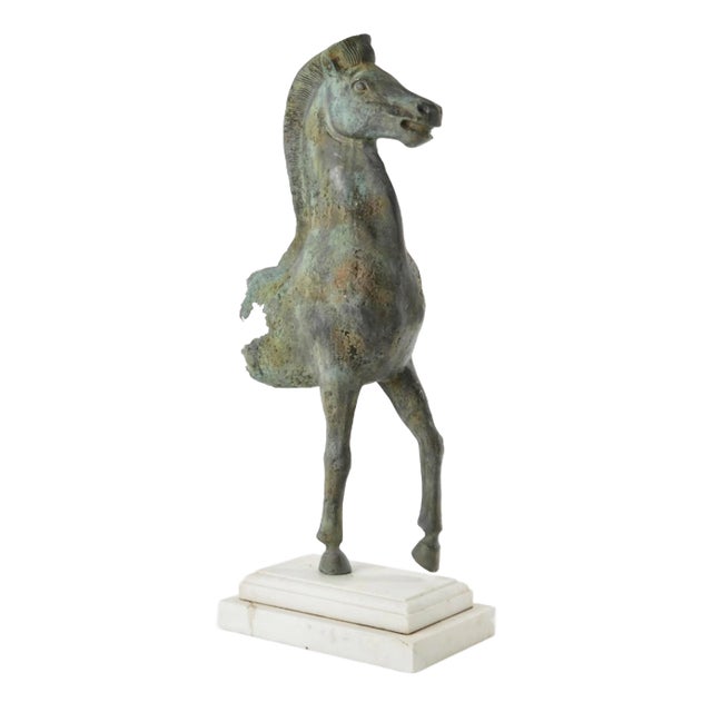 Verdigris Bronze Horse Fragment For Sale