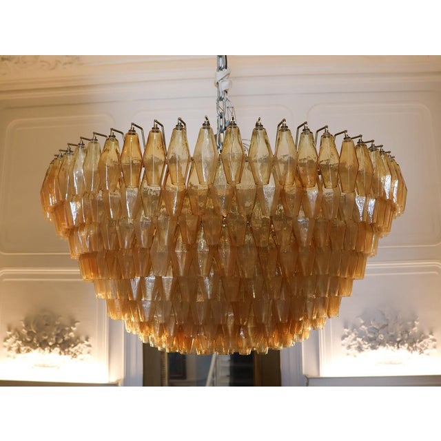 Mid-Century Modern Murano Glass Chandelier in the style of Venini, 1990s For Sale - Image 3 of 14