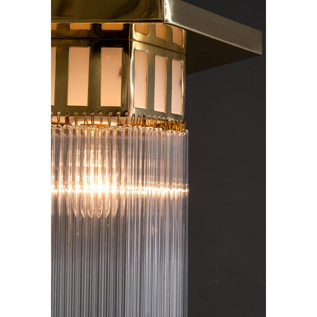 Art Deco Ceiling Lamp in Opal Glass with Glass Sticks, Vienna, Austria, 1920s For Sale - Image 9 of 10