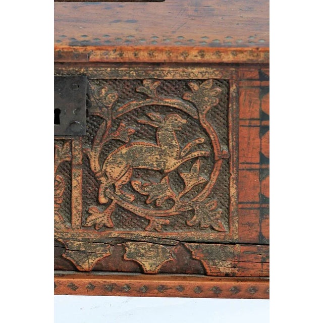 Wood Wooden Minnekästchen Box, 15th Century For Sale - Image 7 of 11