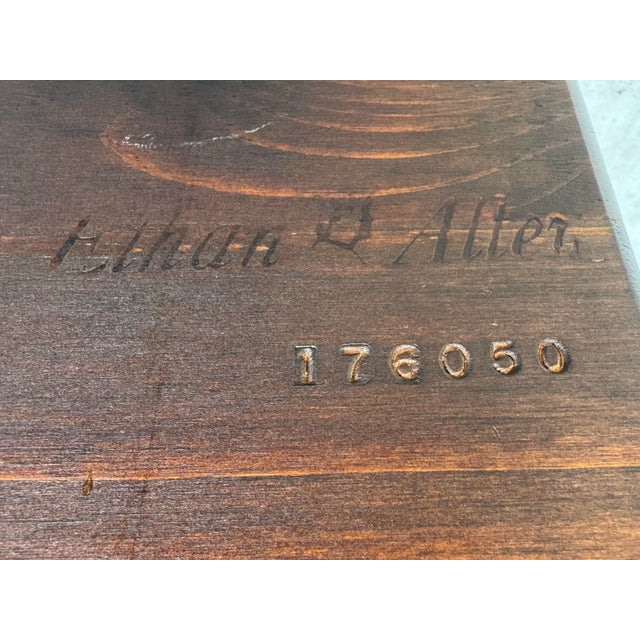 1970s Vintage Ethan Allen Old Tavern Pine Square Pedestal End Table For Sale - Image 5 of 11