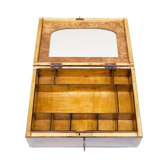 19th Century Biedermeier Walnut Casket For Sale - Image 5 of 8