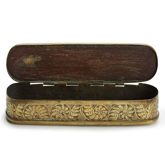 Dutch Engraved Brass Snuffbox, 1700s For Sale - Image 6 of 10