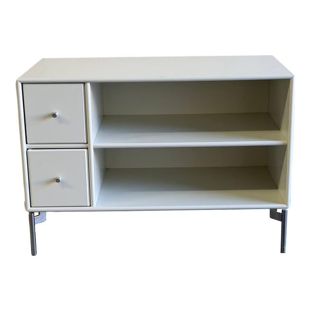 Mid 20th Century Montana Danish White Media Console by Peter J. Lassen - Modern Minimalist Storage Cabinet With Drawers For Sale