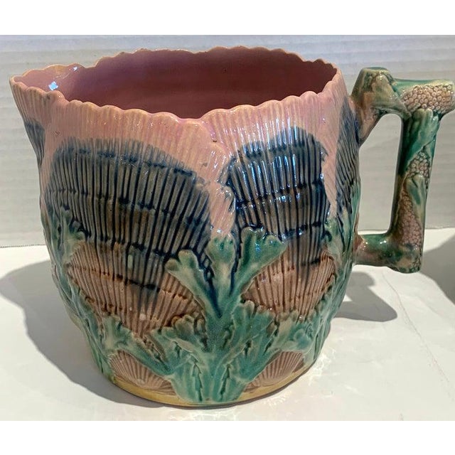 Late 19th Century Collection of Six Etruscan Majolica Shell and Seaweed Pitchers For Sale In Greensboro - Image 6 of 13